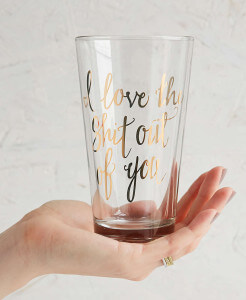 I love the shit out of you pint glass
