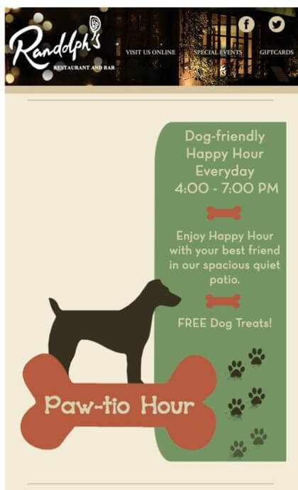 Randolph's "Paw-tio" Happy Hour