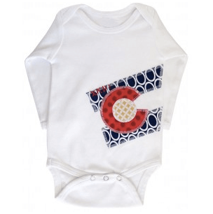 All Things Bean CO Flag Bodysuit $25