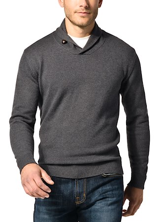 J.Hilburn Shawl Collar Pullover Grey $90