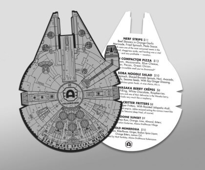 Star Wars Menu Alamo Drafthouse Cinema