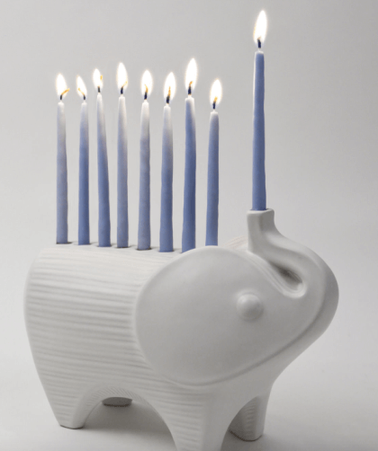 Jonathan Adler Ceramic Elephant Menorah $128