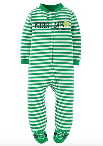 Just One You™ Made by Carter's® Baby Striped Kiss Me Footed Sleeper - Green | Target | The Denver Ear