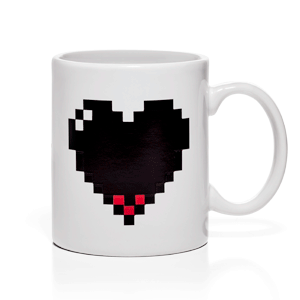 Pixel Heart Heat Changing Mug | The Denver Ear