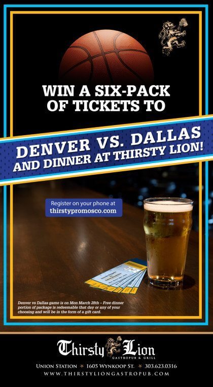 NCAA March Madness & Nuggets Seats Giveaway | Thirsty Lion Gastropub & Grill | The Denver Ear