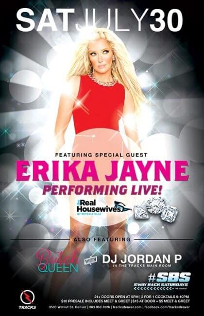 Real Housewives of Beverly Hills Star, Erika Jayne, to Perform Live at Tracks | The Denver Ear