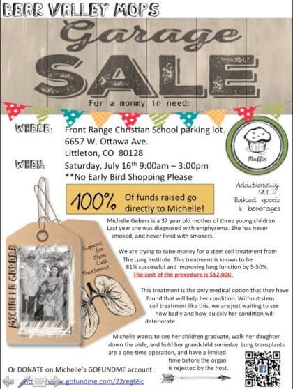 Bear Valley MOPS Garage Sale Fundraiser | The Denver Ear