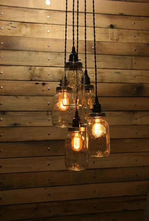 5 Clear Mason Jar Hanging Chandelier Lights | The Denver Ear