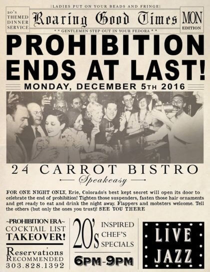 End of Prohibition Party | 24 Carrot Bistro | The Denver Ear