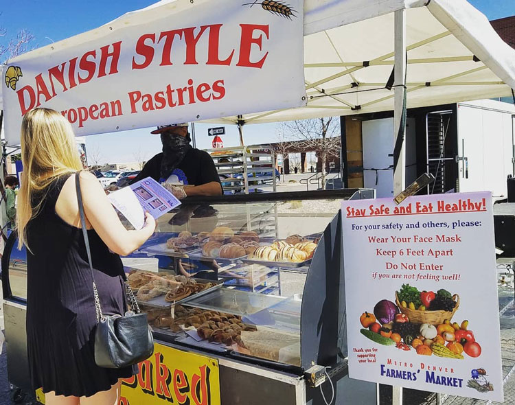 pastry booth with a sign that says Danish Style European Pastries 